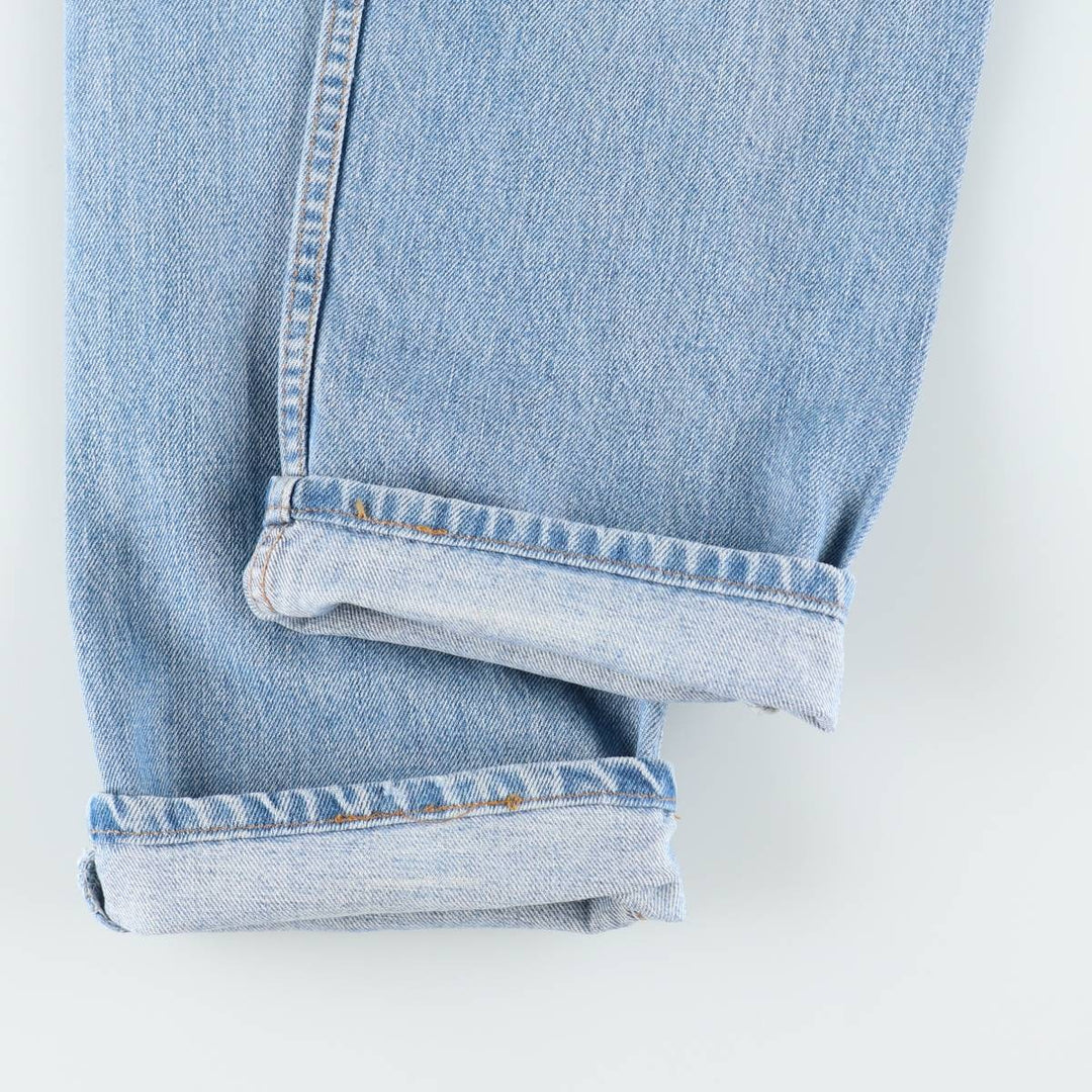 00'S Levi's 505 REGULAR FIT STRAIGHT LEG tapered denim pants made in USA, men's size w32 cotton blue type Vintage Second Hand