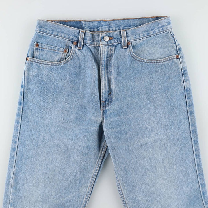 00'S Levi's 505 REGULAR FIT STRAIGHT LEG tapered denim pants made in USA, men's size w32 cotton blue type Vintage Second Hand