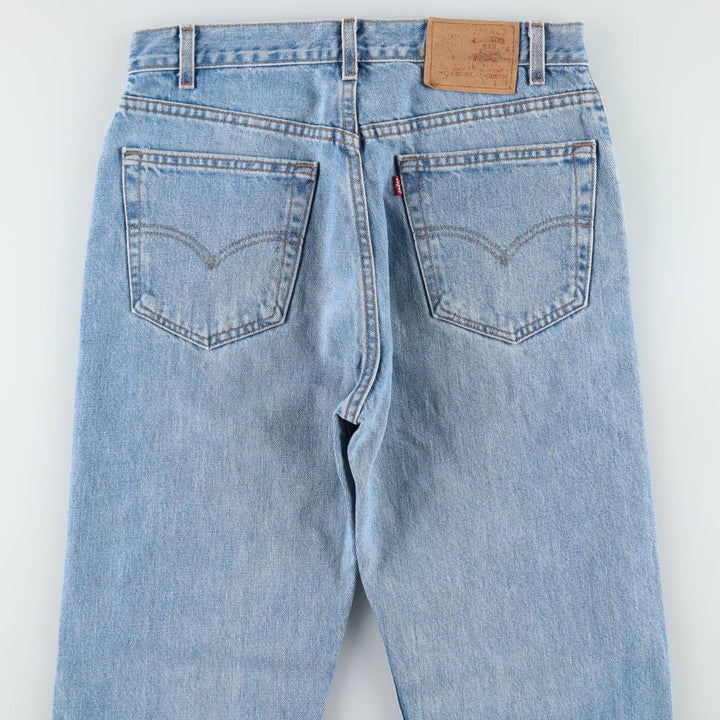 00'S Levi's 505 REGULAR FIT STRAIGHT LEG tapered denim pants made in USA, men's size w32 cotton blue type Vintage Second Hand