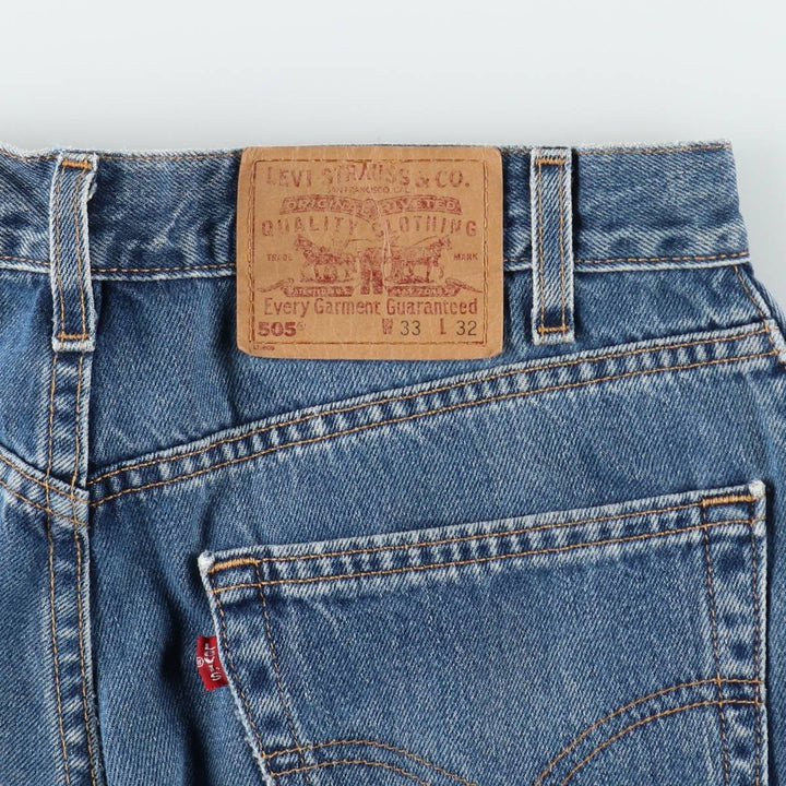 00'S Levi's 505 REGULAR FIT STRAIGHT LEG tapered denim pants made in USA men's w33 equivalent cotton blue type Vintage Second Hand