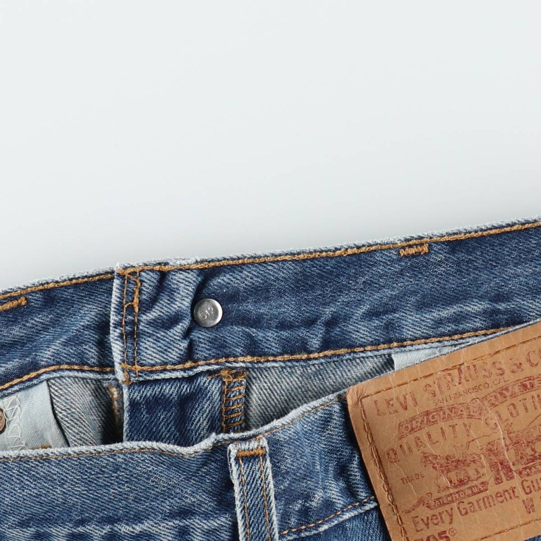 00'S Levi's 505 REGULAR FIT STRAIGHT LEG tapered denim pants made in USA men's w33 equivalent cotton blue type Vintage Second Hand