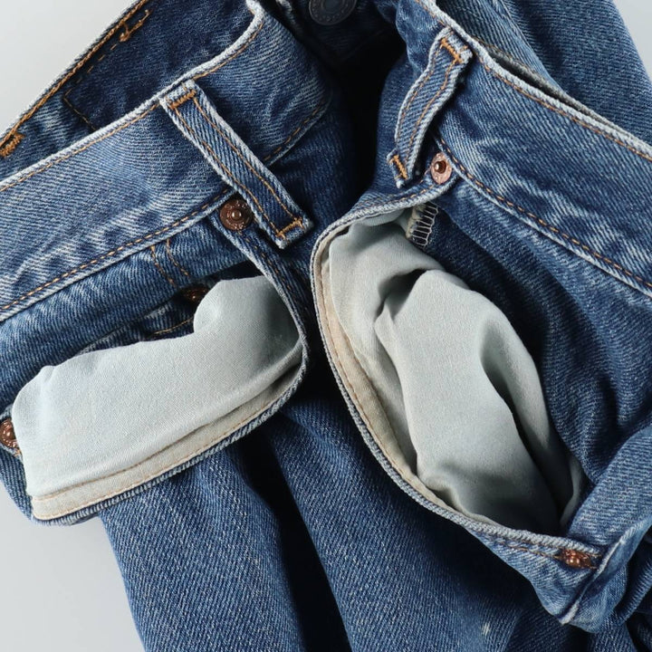 00'S Levi's 505 REGULAR FIT STRAIGHT LEG tapered denim pants made in USA men's w33 equivalent cotton blue type Vintage Second Hand