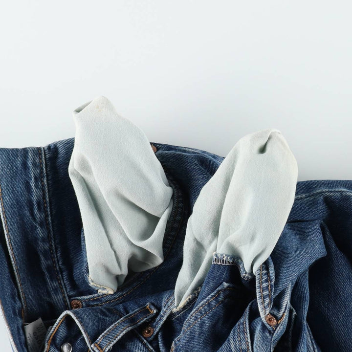 00'S Levi's 505 REGULAR FIT STRAIGHT LEG tapered denim pants made in USA men's w33 equivalent cotton blue type Vintage Second Hand