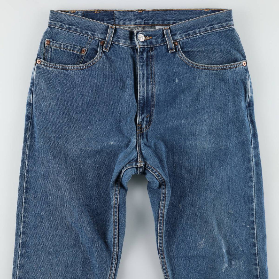 00'S Levi's 505 REGULAR FIT STRAIGHT LEG tapered denim pants made in USA men's w33 equivalent cotton blue type Vintage Second Hand