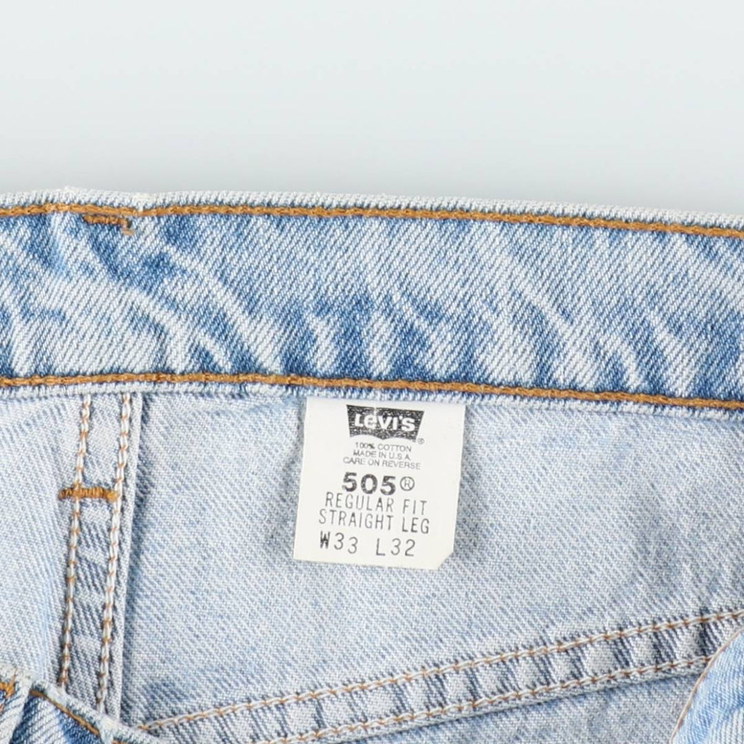 90'S Levi's 505-4834 Tapered Denim Pants, Made in USA, Men's, Size W33, Vintage cotton Blue type light blue Vintage Second Hand