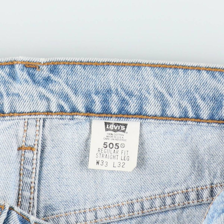 90'S Levi's 505-4834 Tapered Denim Pants, Made in USA, Men's, Size W33, Vintage cotton Blue type light blue Vintage Second Hand