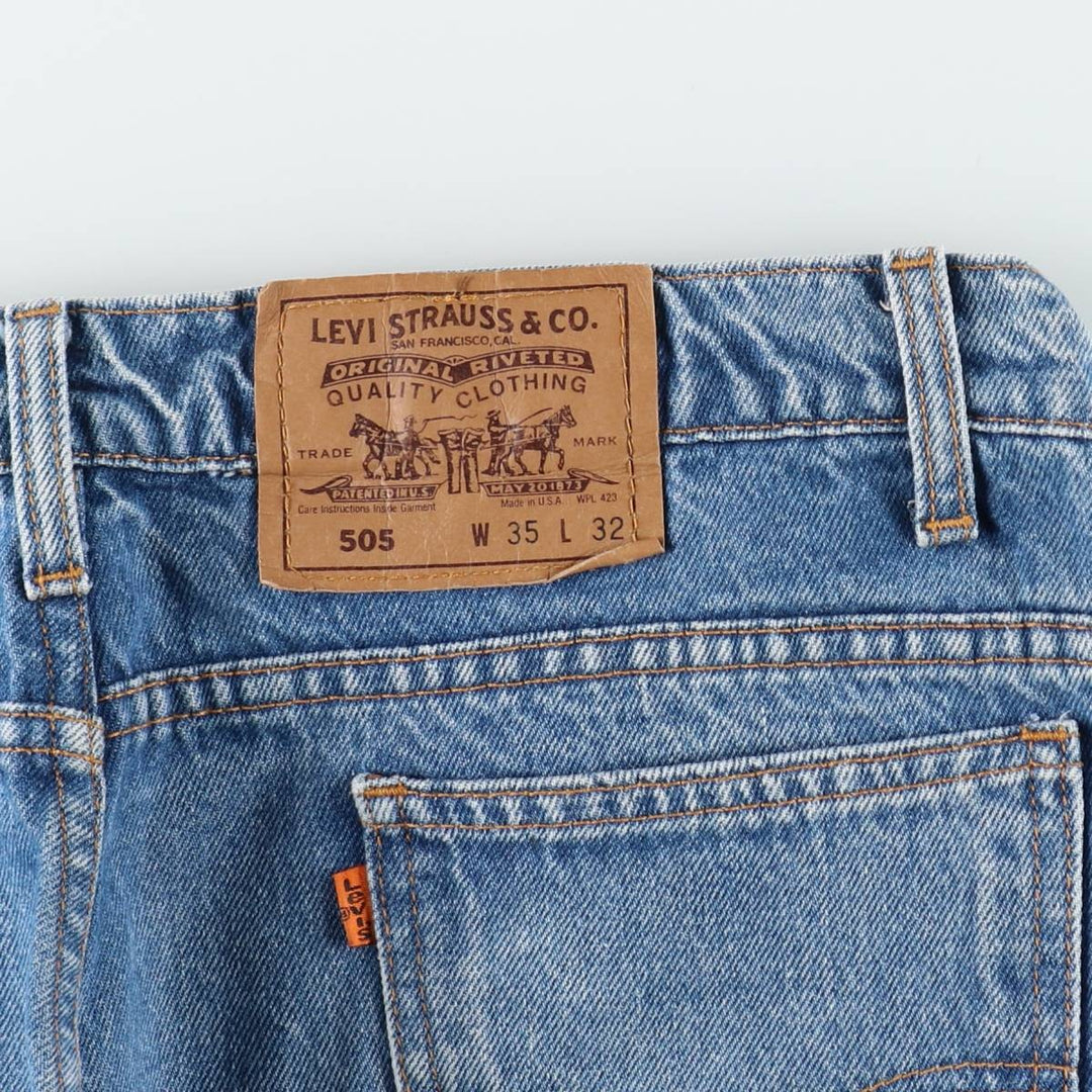 1990'S Levi's 20505-0217 Orange Tab Tapered Denim Pants, Made in USA, W35L32 (Men's W35 equivalent), Vintage. cotton blue type Vintage Second Hand