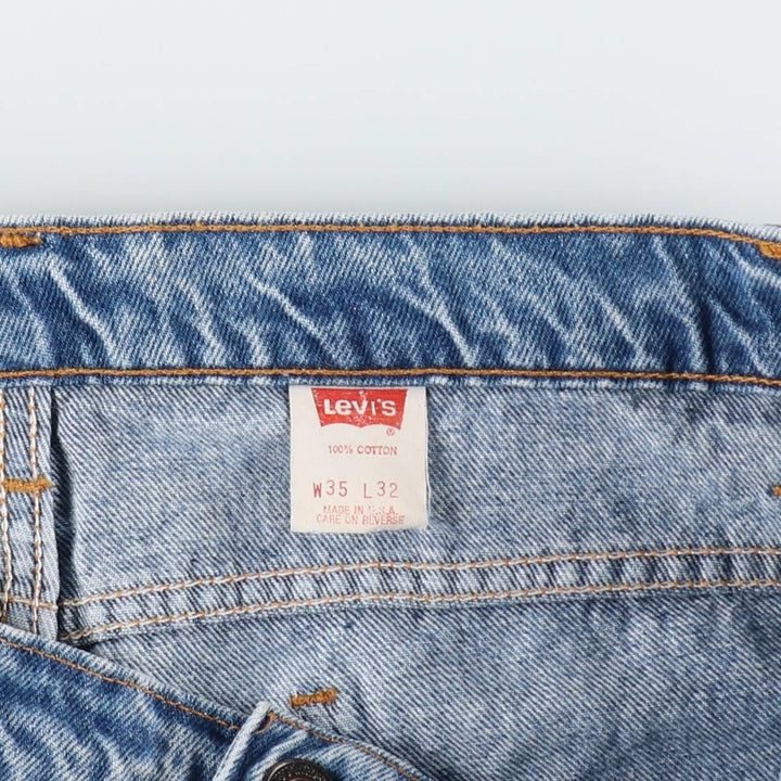1990'S Levi's 20505-0217 Orange Tab Tapered Denim Pants, Made in USA, W35L32 (Men's W35 equivalent), Vintage. cotton blue type Vintage Second Hand