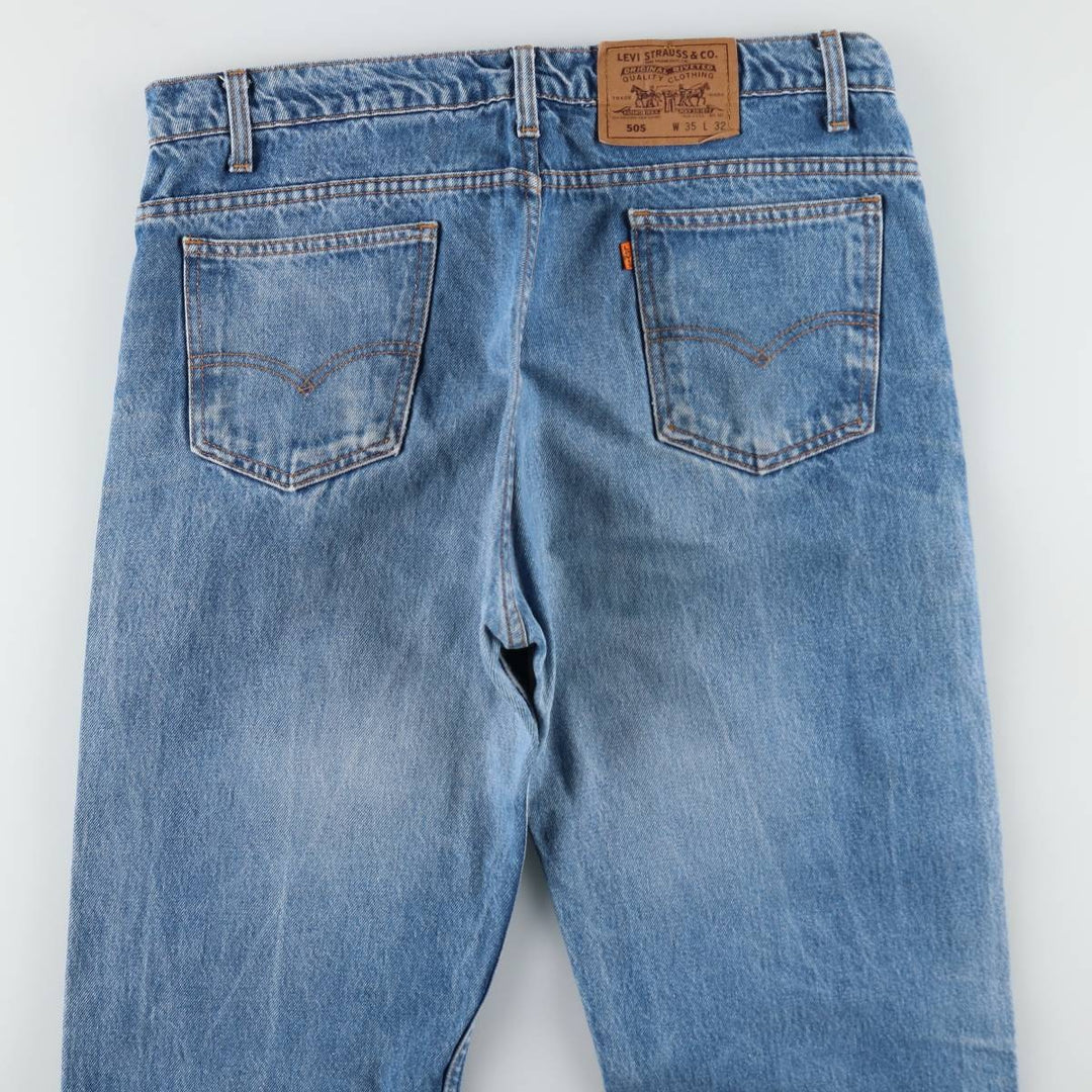 1990'S Levi's 20505-0217 Orange Tab Tapered Denim Pants, Made in USA, W35L32 (Men's W35 equivalent), Vintage. cotton blue type Vintage Second Hand