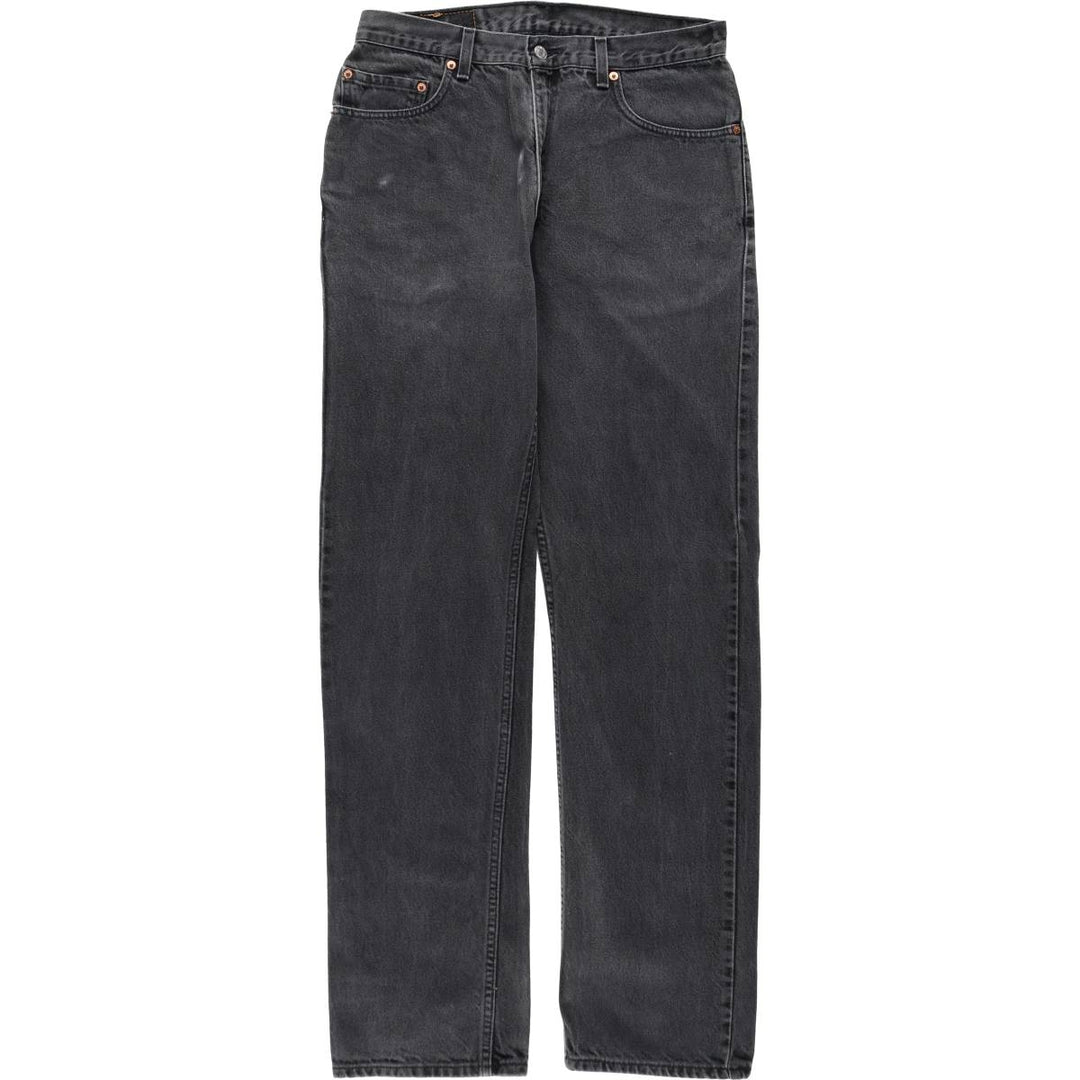 00'S Levi's 505 REGULAR FIT STRAIGHT LEG black denim tapered denim pants for men, size w32 cotton black type Vintage Second Hand
