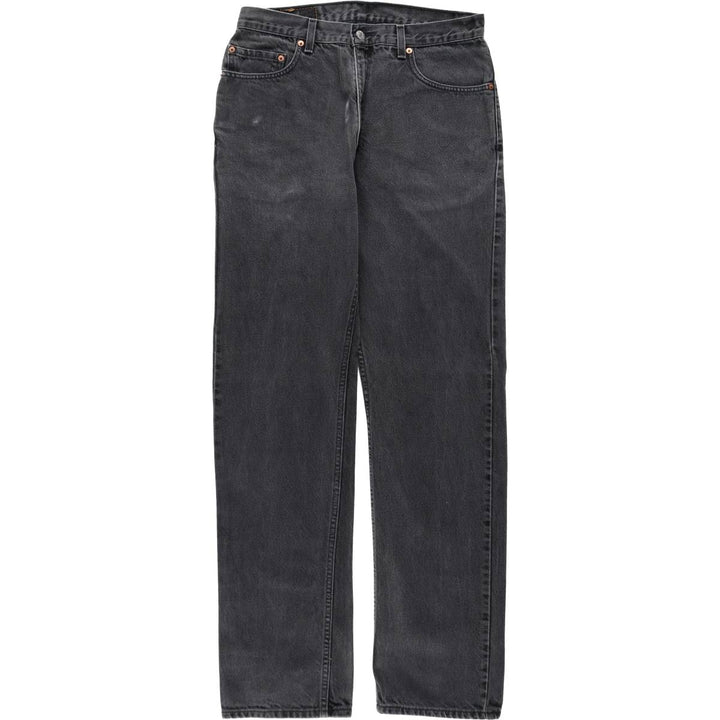 00'S Levi's 505 REGULAR FIT STRAIGHT LEG black denim tapered denim pants for men, size w32 cotton black type Vintage Second Hand
