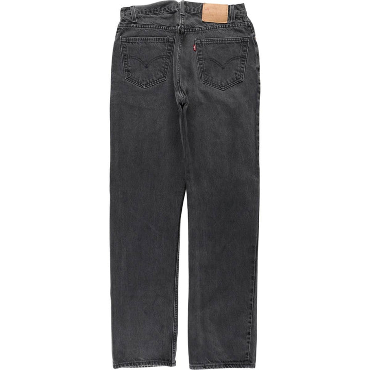 00'S Levi's 505 REGULAR FIT STRAIGHT LEG black denim tapered denim pants for men, size w32 cotton black type Vintage Second Hand