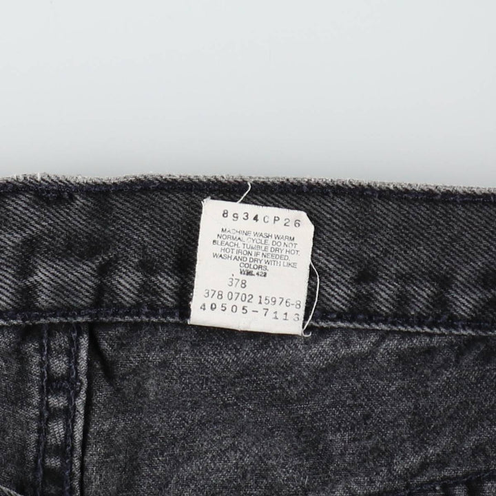 00'S Levi's 505 REGULAR FIT STRAIGHT LEG black denim tapered denim pants for men, size w32 cotton black type Vintage Second Hand
