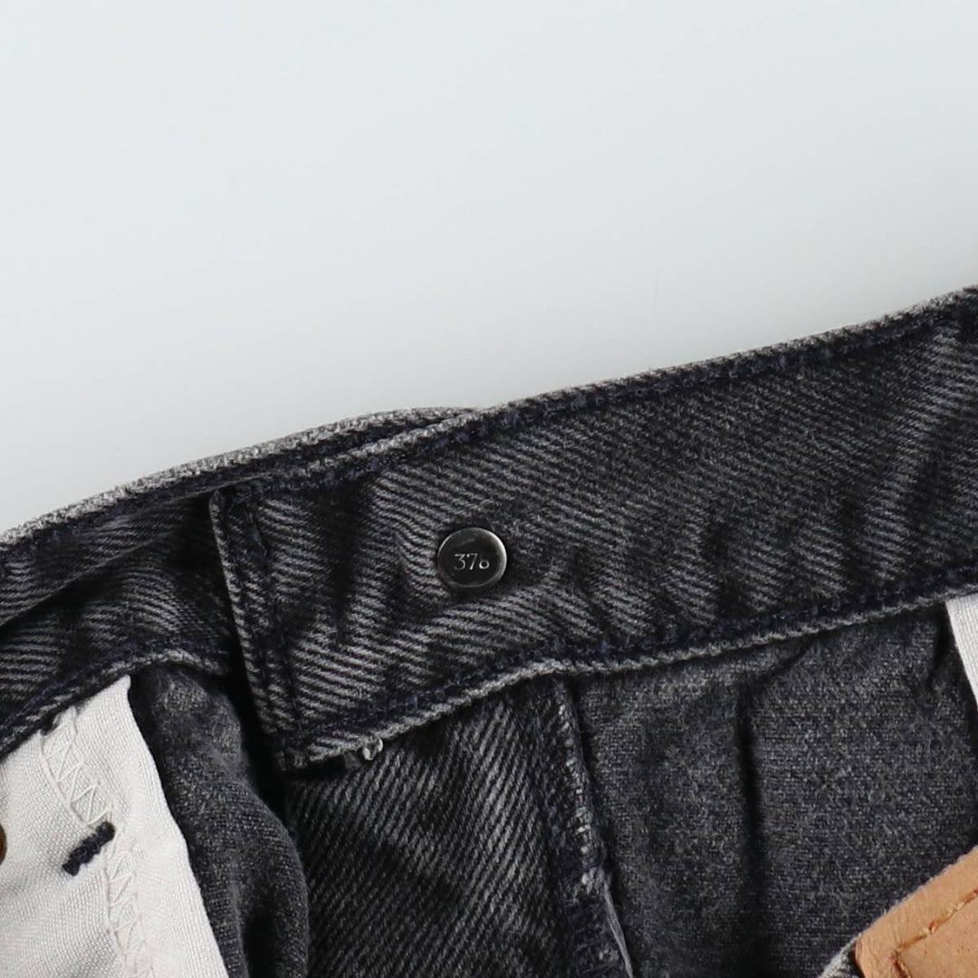 00'S Levi's 505 REGULAR FIT STRAIGHT LEG black denim tapered denim pants for men, size w32 cotton black type Vintage Second Hand