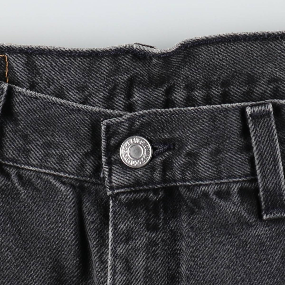 00'S Levi's 505 REGULAR FIT STRAIGHT LEG black denim tapered denim pants for men, size w32 cotton black type Vintage Second Hand