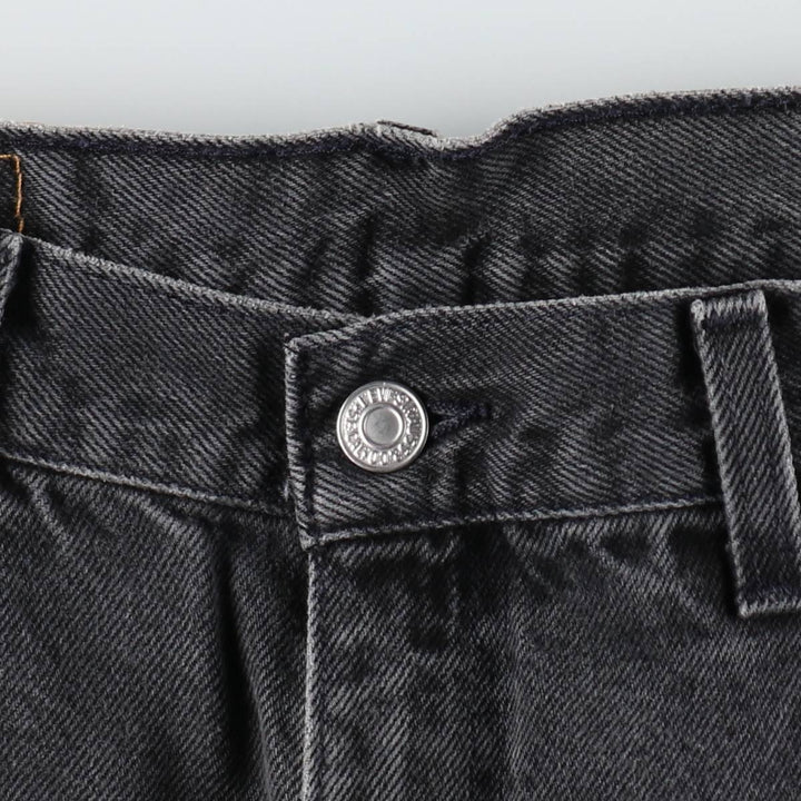 00'S Levi's 505 REGULAR FIT STRAIGHT LEG black denim tapered denim pants for men, size w32 cotton black type Vintage Second Hand