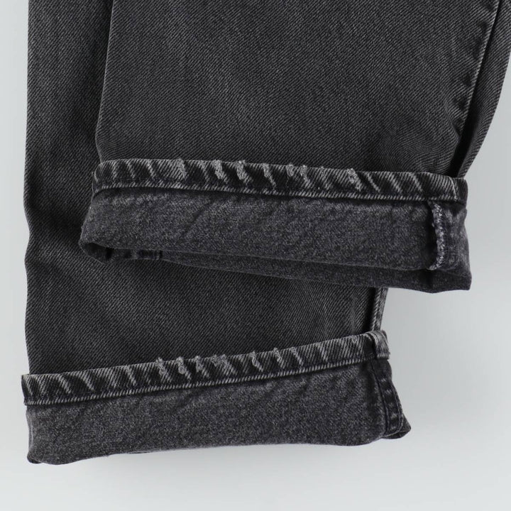 00'S Levi's 505 REGULAR FIT STRAIGHT LEG black denim tapered denim pants for men, size w32 cotton black type Vintage Second Hand