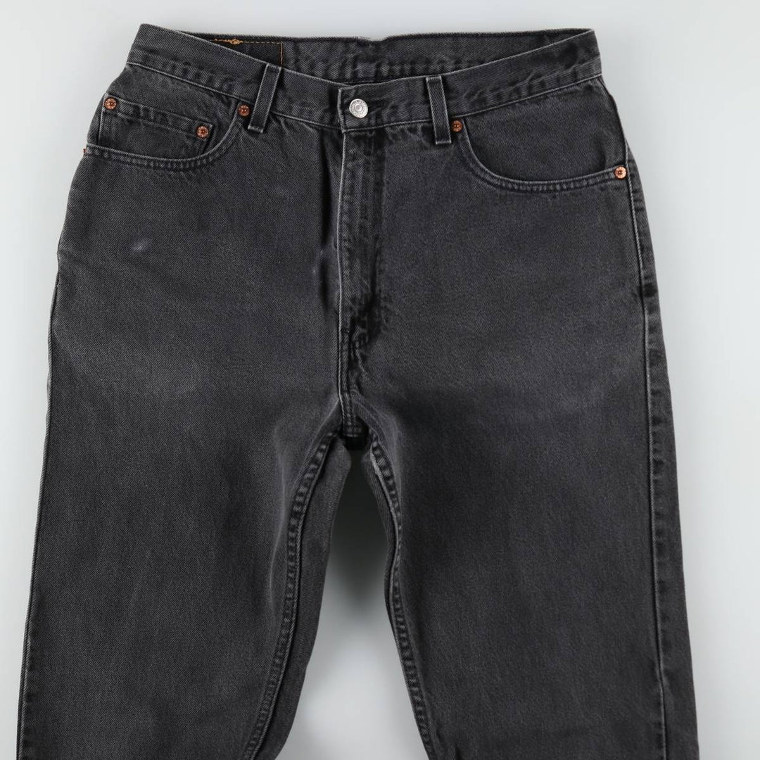 00'S Levi's 505 REGULAR FIT STRAIGHT LEG black denim tapered denim pants for men, size w32 cotton black type Vintage Second Hand