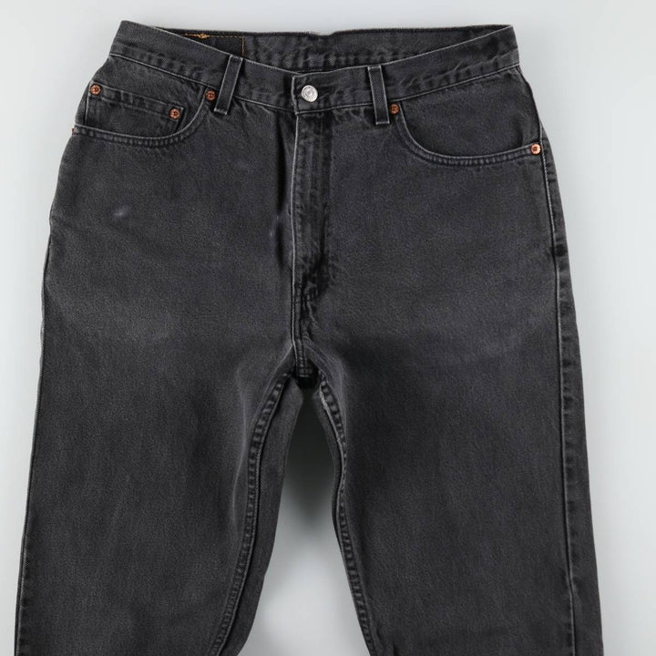 00'S Levi's 505 REGULAR FIT STRAIGHT LEG black denim tapered denim pants for men, size w32 cotton black type Vintage Second Hand