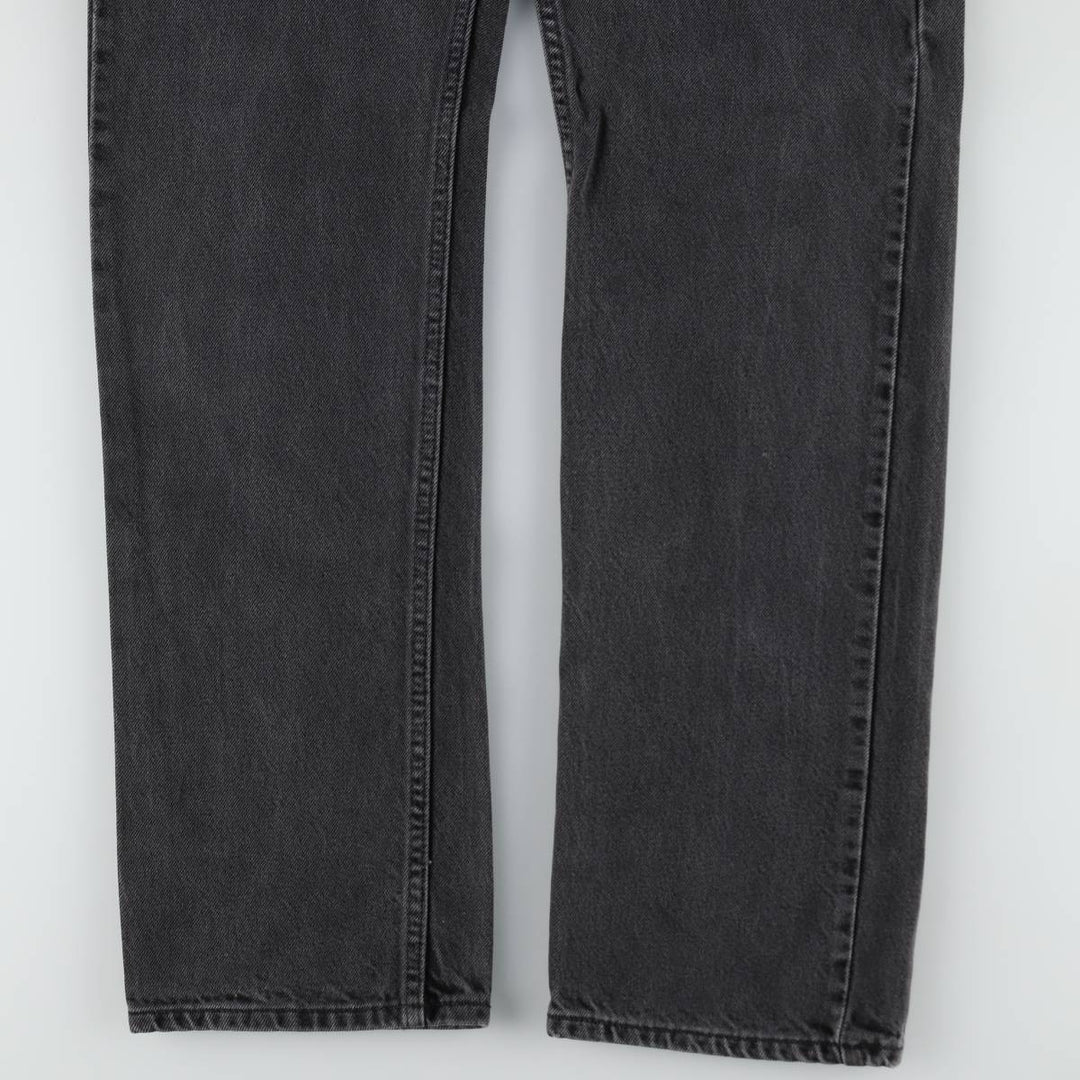 00'S Levi's 505 REGULAR FIT STRAIGHT LEG black denim tapered denim pants for men, size w32 cotton black type Vintage Second Hand