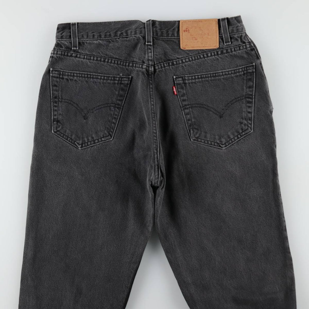 00'S Levi's 505 REGULAR FIT STRAIGHT LEG black denim tapered denim pants for men, size w32 cotton black type Vintage Second Hand