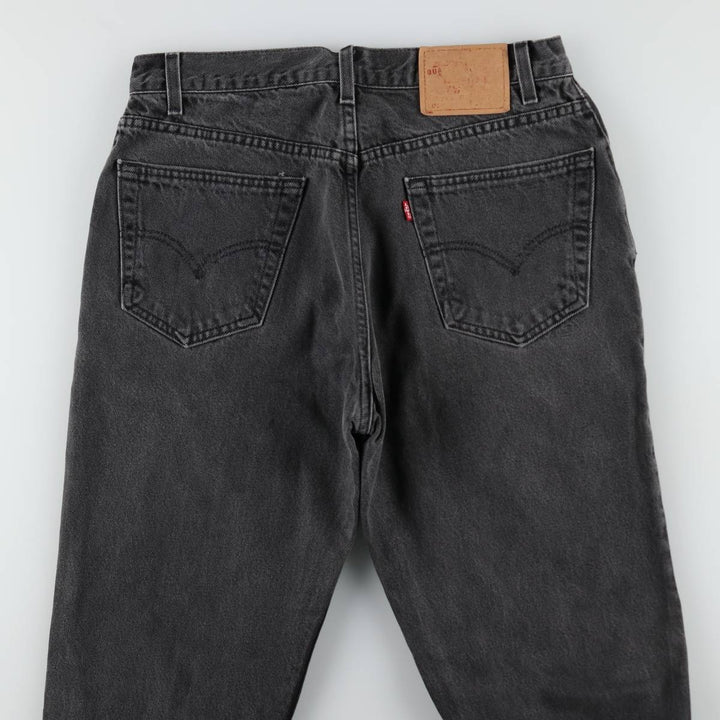 00'S Levi's 505 REGULAR FIT STRAIGHT LEG black denim tapered denim pants for men, size w32 cotton black type Vintage Second Hand
