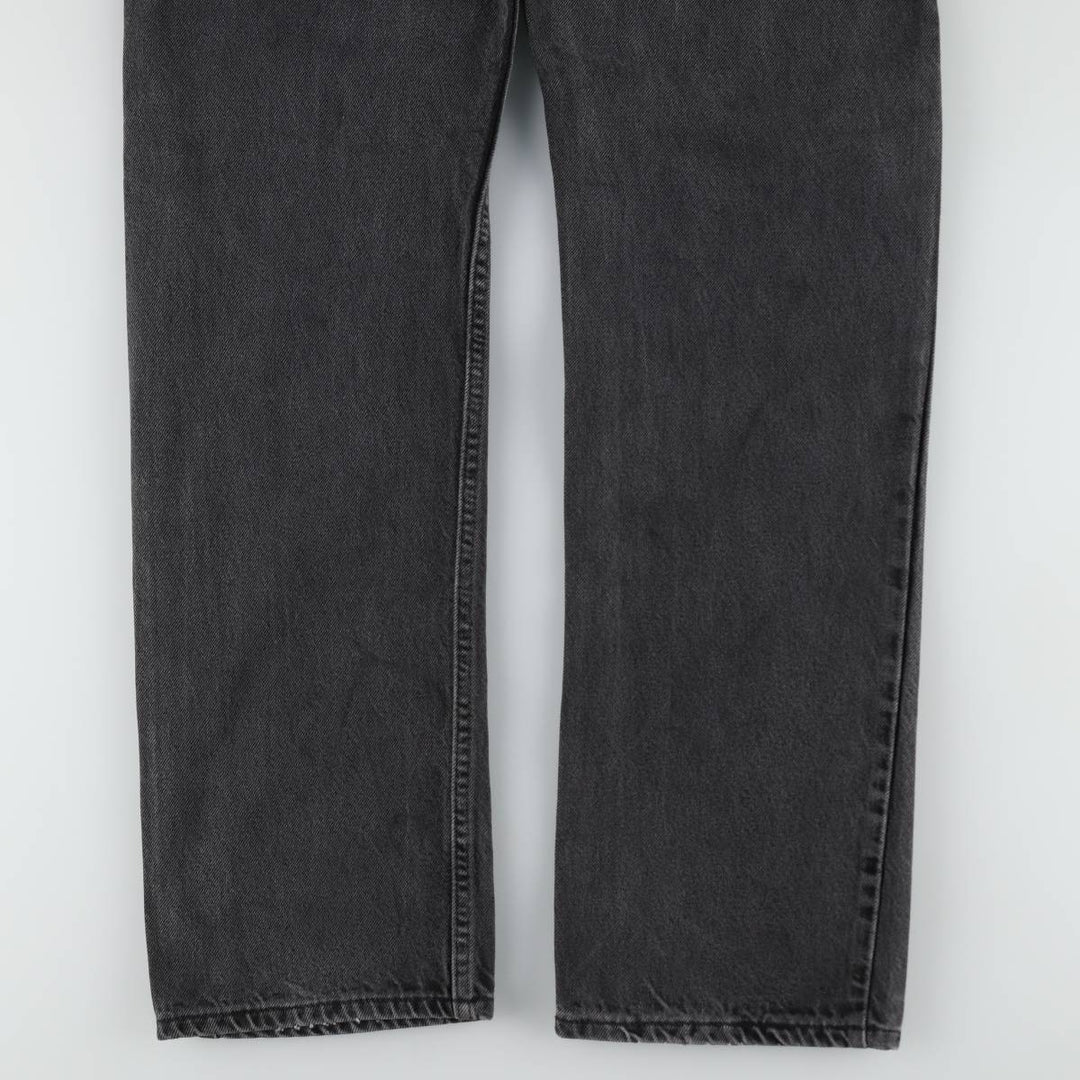 00'S Levi's 505 REGULAR FIT STRAIGHT LEG black denim tapered denim pants for men, size w32 cotton black type Vintage Second Hand