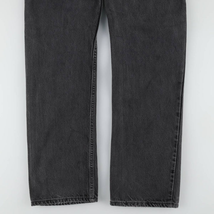00'S Levi's 505 REGULAR FIT STRAIGHT LEG black denim tapered denim pants for men, size w32 cotton black type Vintage Second Hand