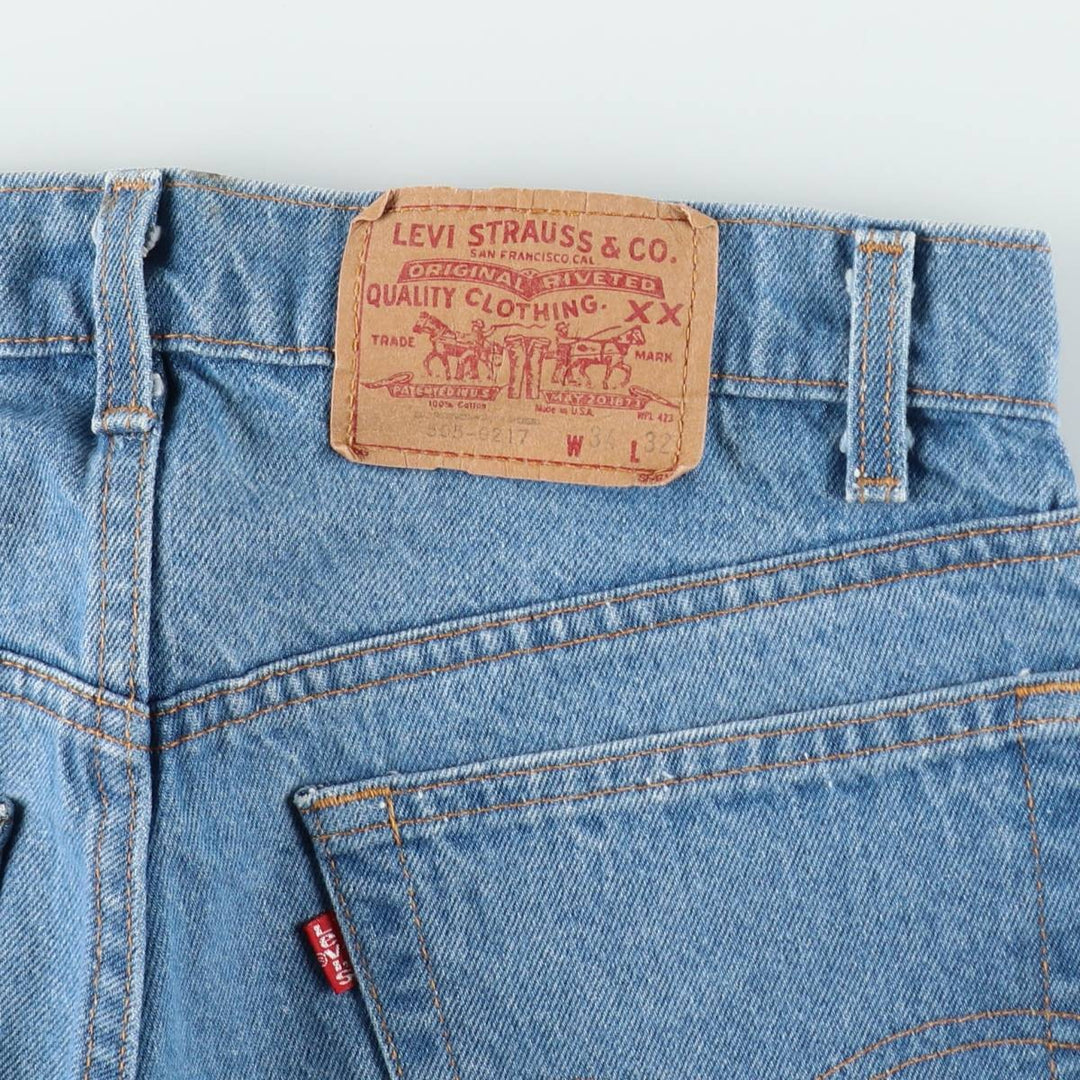 80'S Levi's 505-0217 Tapered Denim Pants Made in USA Men's W33 Vintage cotton blue type Vintage Second Hand