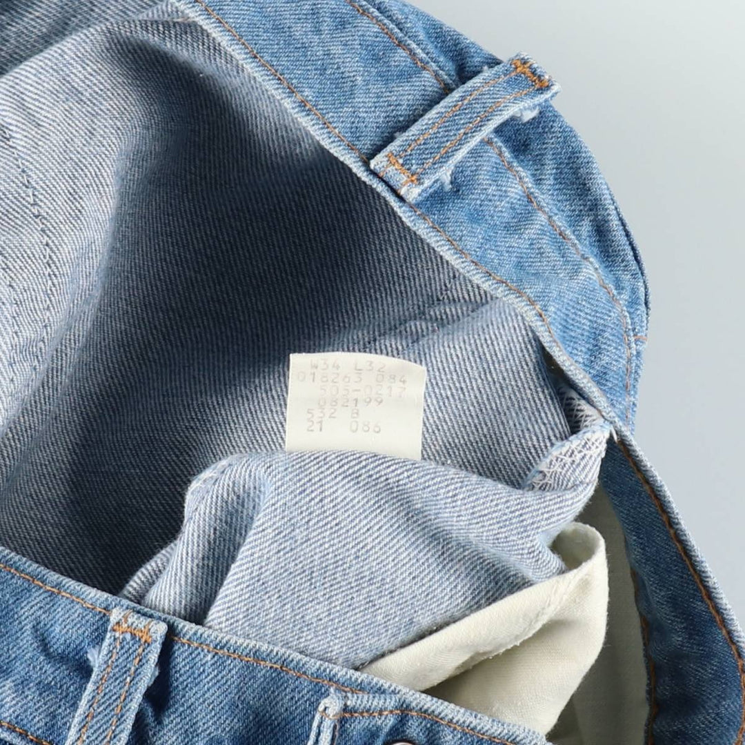 80'S Levi's 505-0217 Tapered Denim Pants Made in USA Men's W33 Vintage cotton blue type Vintage Second Hand