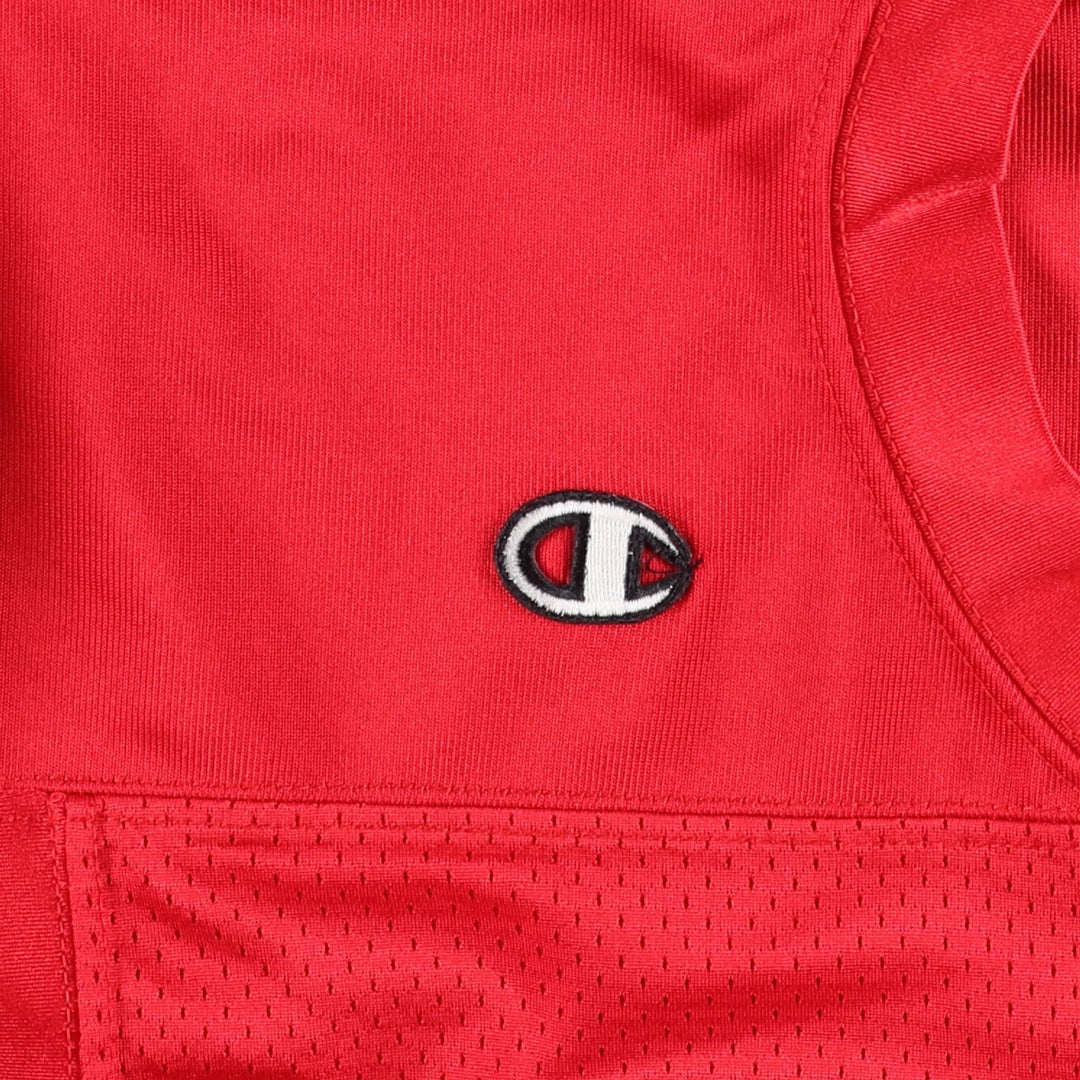 Champion Authentic Athletic Apparel V-Neck Mesh Game Shirt Football Shirt (Men's Size L) - 2000s Nylon red type Vintage Second Hand