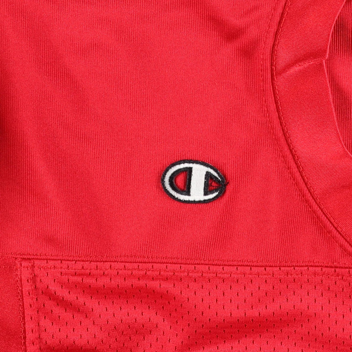 Champion Authentic Athletic Apparel V-Neck Mesh Game Shirt Football Shirt (Men's Size L) - 2000s Nylon red type Vintage Second Hand