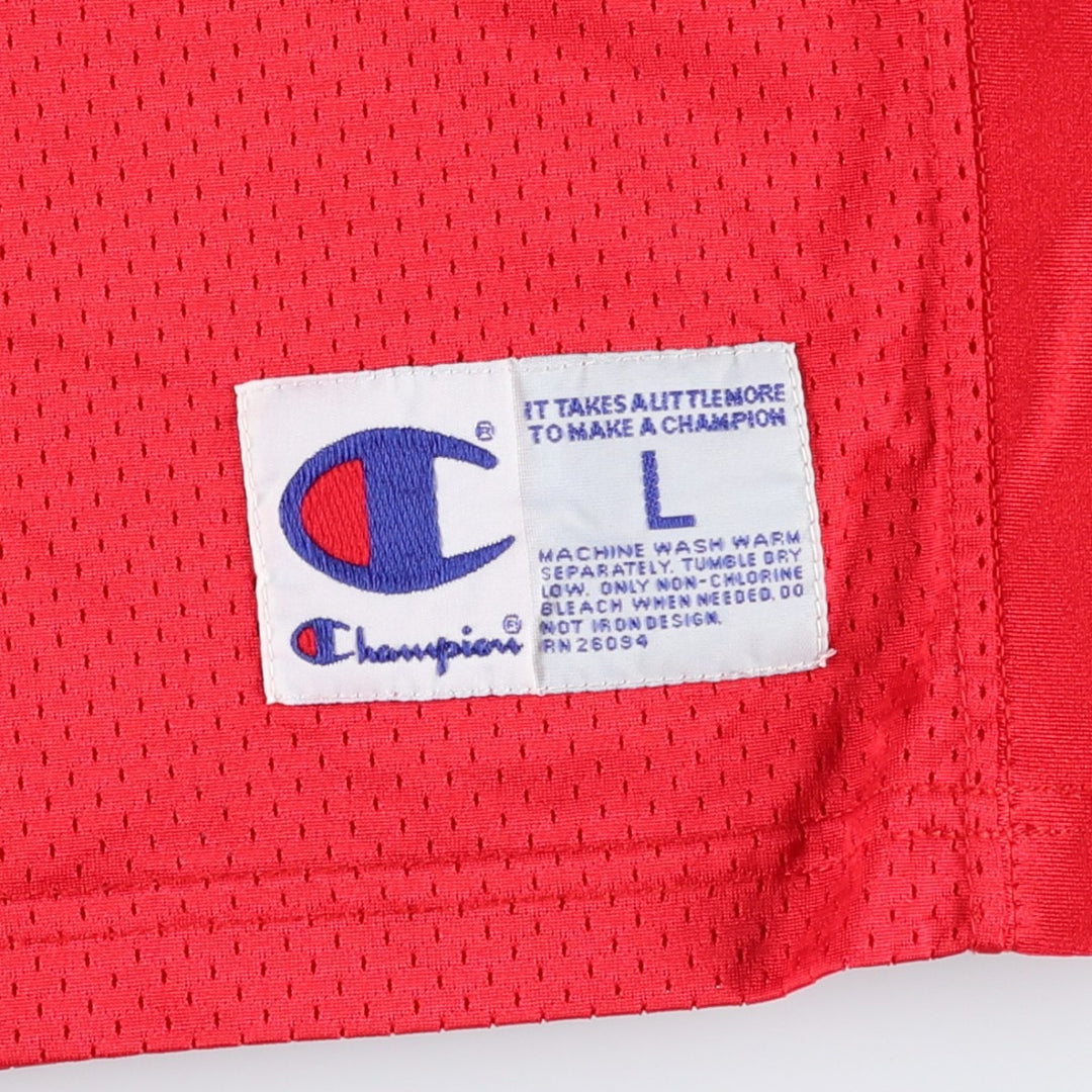 Champion Authentic Athletic Apparel V-Neck Mesh Game Shirt Football Shirt (Men's Size L) - 2000s Nylon red type Vintage Second Hand