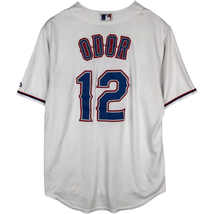 Majestic MLB Texas Rangers Rougned Odor Game Shirt Baseball Shirt Men's Size L polyester white type Vintage Second Hand