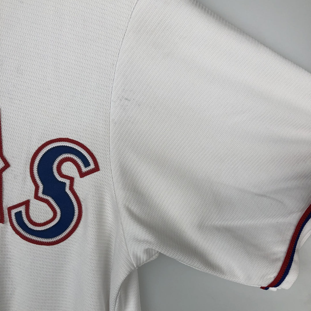 Majestic MLB Texas Rangers Rougned Odor Game Shirt Baseball Shirt Men's Size L polyester white type Vintage Second Hand