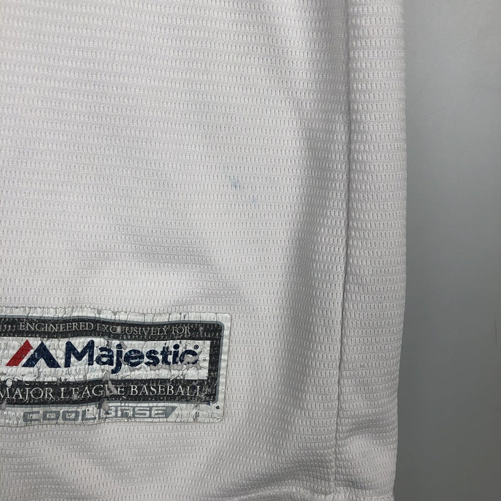 Majestic MLB Texas Rangers Rougned Odor Game Shirt Baseball Shirt Men's Size L polyester white type Vintage Second Hand