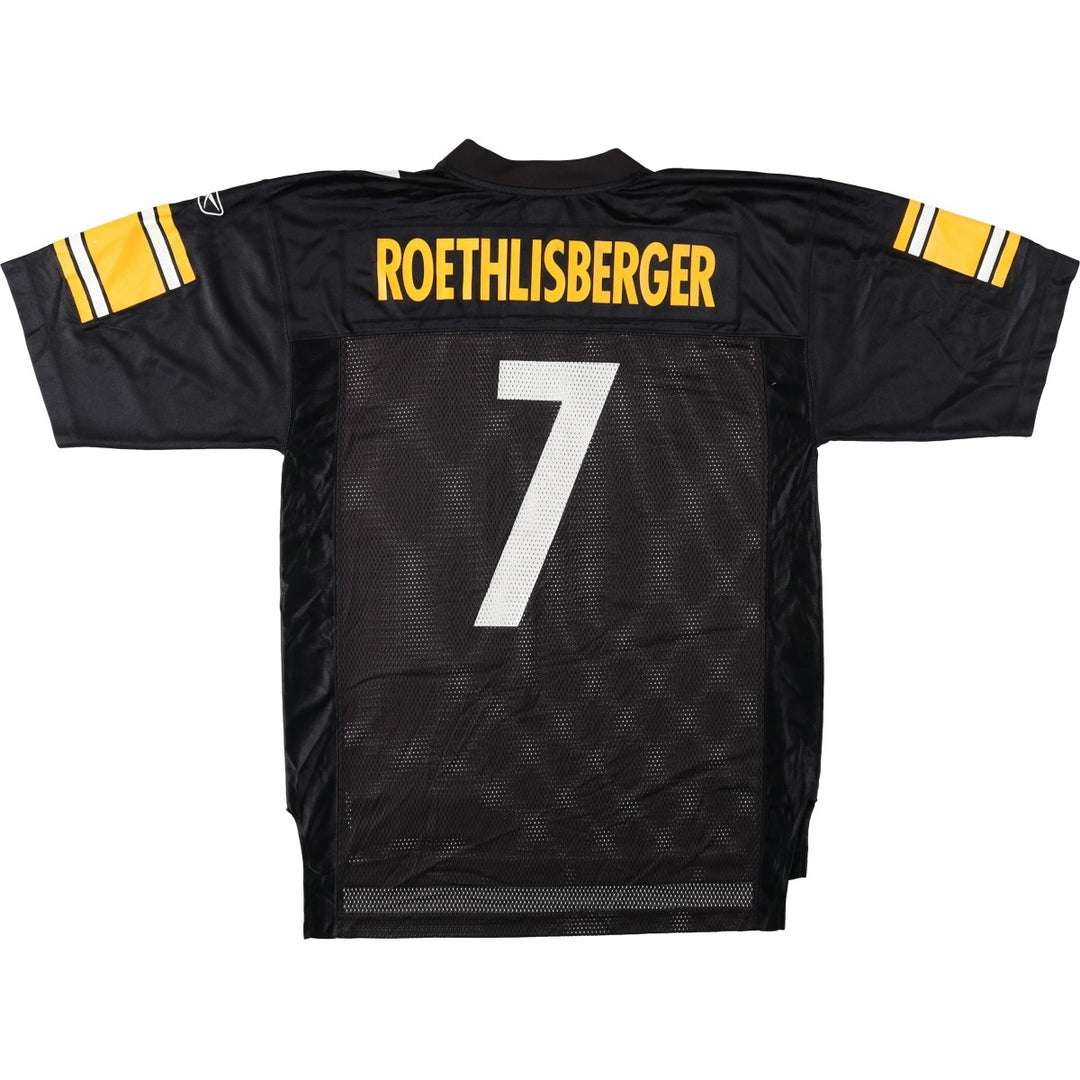 Reebok NFL Pittsburgh Steelers Mesh V-Neck Game Shirt Football Shirt Men's Size M (approx.) Nylon black type Vintage Second Hand