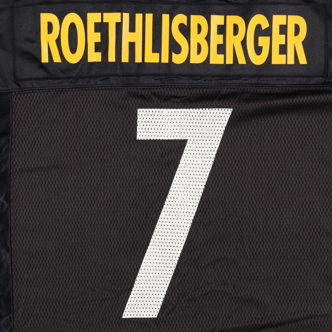 Reebok NFL Pittsburgh Steelers Mesh V-Neck Game Shirt Football Shirt Men's Size M (approx.) Nylon black type Vintage Second Hand