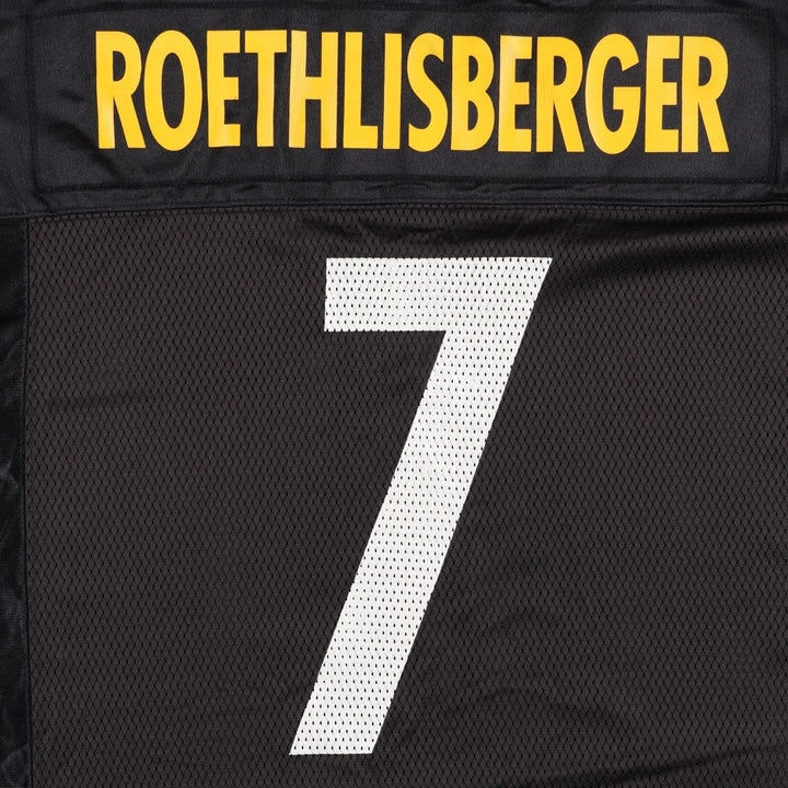 Reebok NFL Pittsburgh Steelers Mesh V-Neck Game Shirt Football Shirt Men's Size M (approx.) Nylon black type Vintage Second Hand