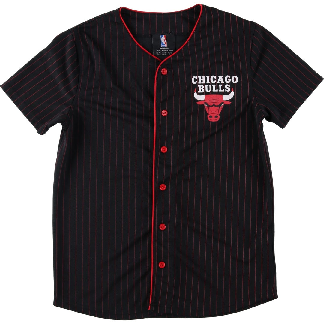 NBA Chicago Bulls Stripe Pattern Game Shirt Baseball Shirt Men's Size S (approx.) polyester black type Vintage Second Hand