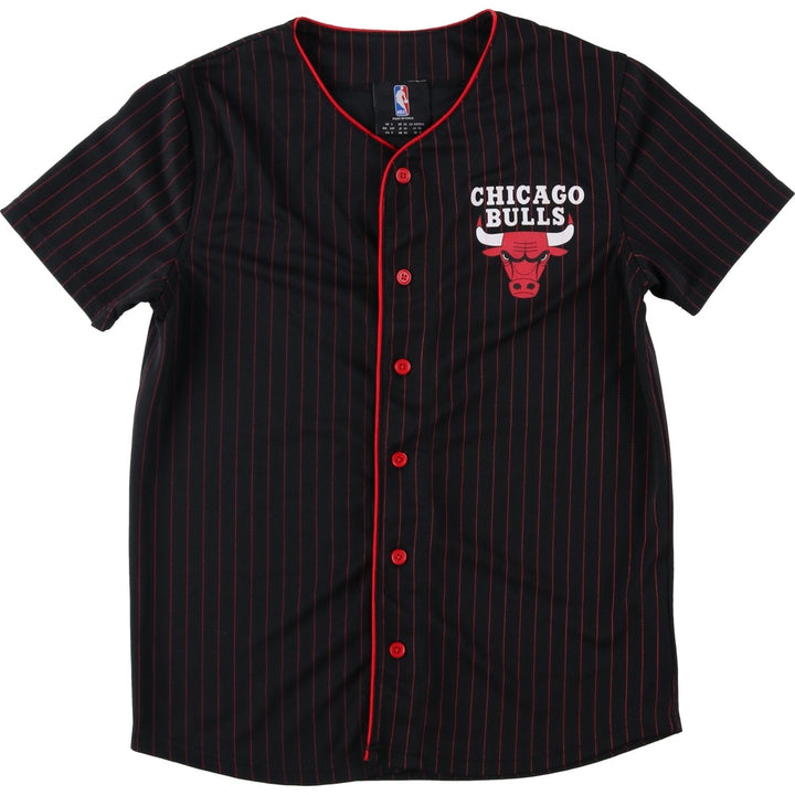 NBA Chicago Bulls Stripe Pattern Game Shirt Baseball Shirt Men's Size S (approx.) polyester black type Vintage Second Hand