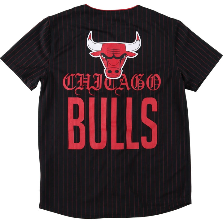 NBA Chicago Bulls Stripe Pattern Game Shirt Baseball Shirt Men's Size S (approx.) polyester black type Vintage Second Hand