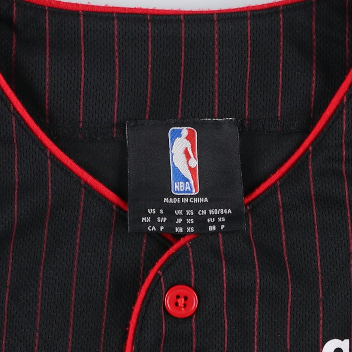 NBA Chicago Bulls Stripe Pattern Game Shirt Baseball Shirt Men's Size S (approx.) polyester black type Vintage Second Hand