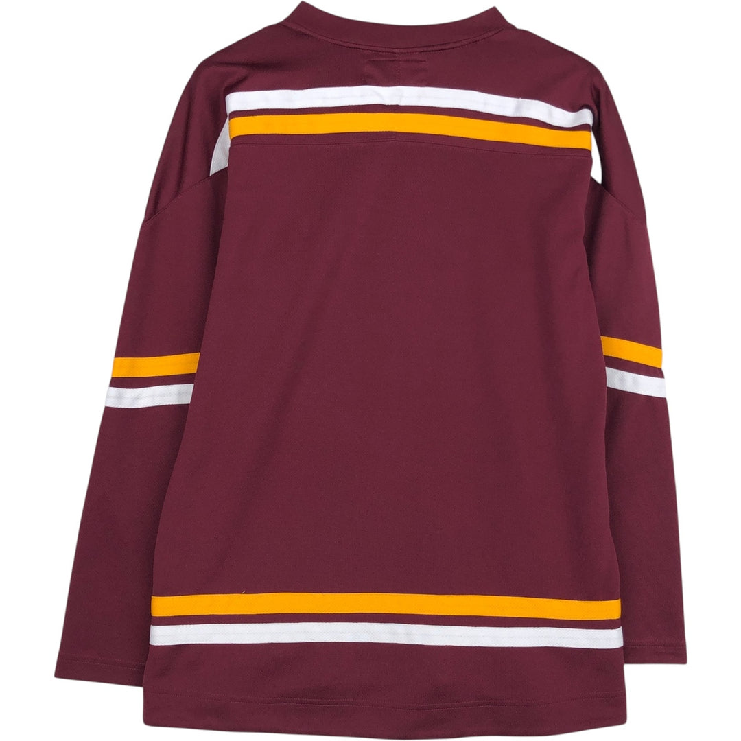 ~2000'S Nike TEAM MINNESOTA University of Minnesota Lace-up 3/4 Sleeve College Game Shirt Hockey Shirt Men's Size L polyester burgundy type Vintage Second Hand
