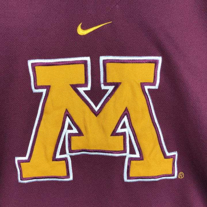 ~2000'S Nike TEAM MINNESOTA University of Minnesota Lace-up 3/4 Sleeve College Game Shirt Hockey Shirt Men's Size L polyester burgundy type Vintage Second Hand