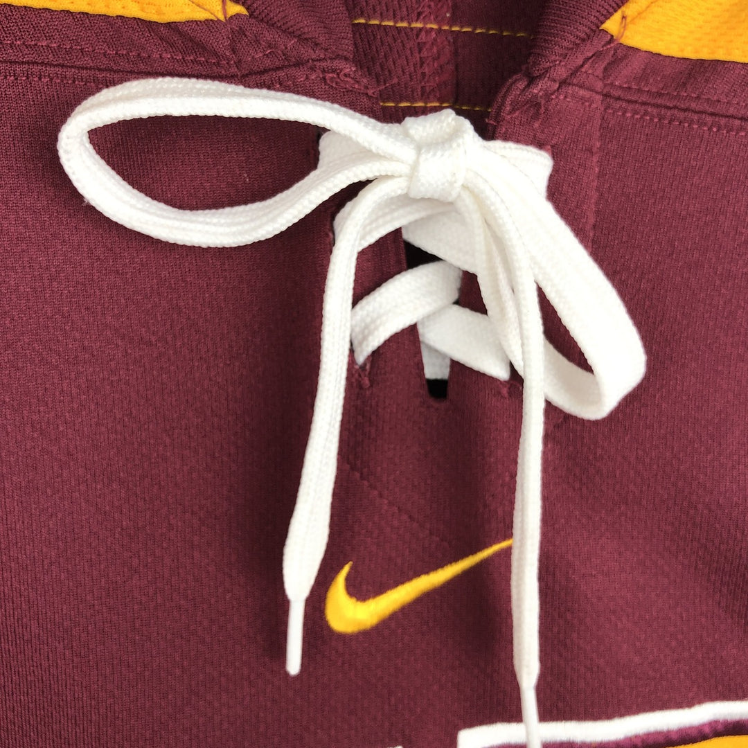 ~2000'S Nike TEAM MINNESOTA University of Minnesota Lace-up 3/4 Sleeve College Game Shirt Hockey Shirt Men's Size L polyester burgundy type Vintage Second Hand