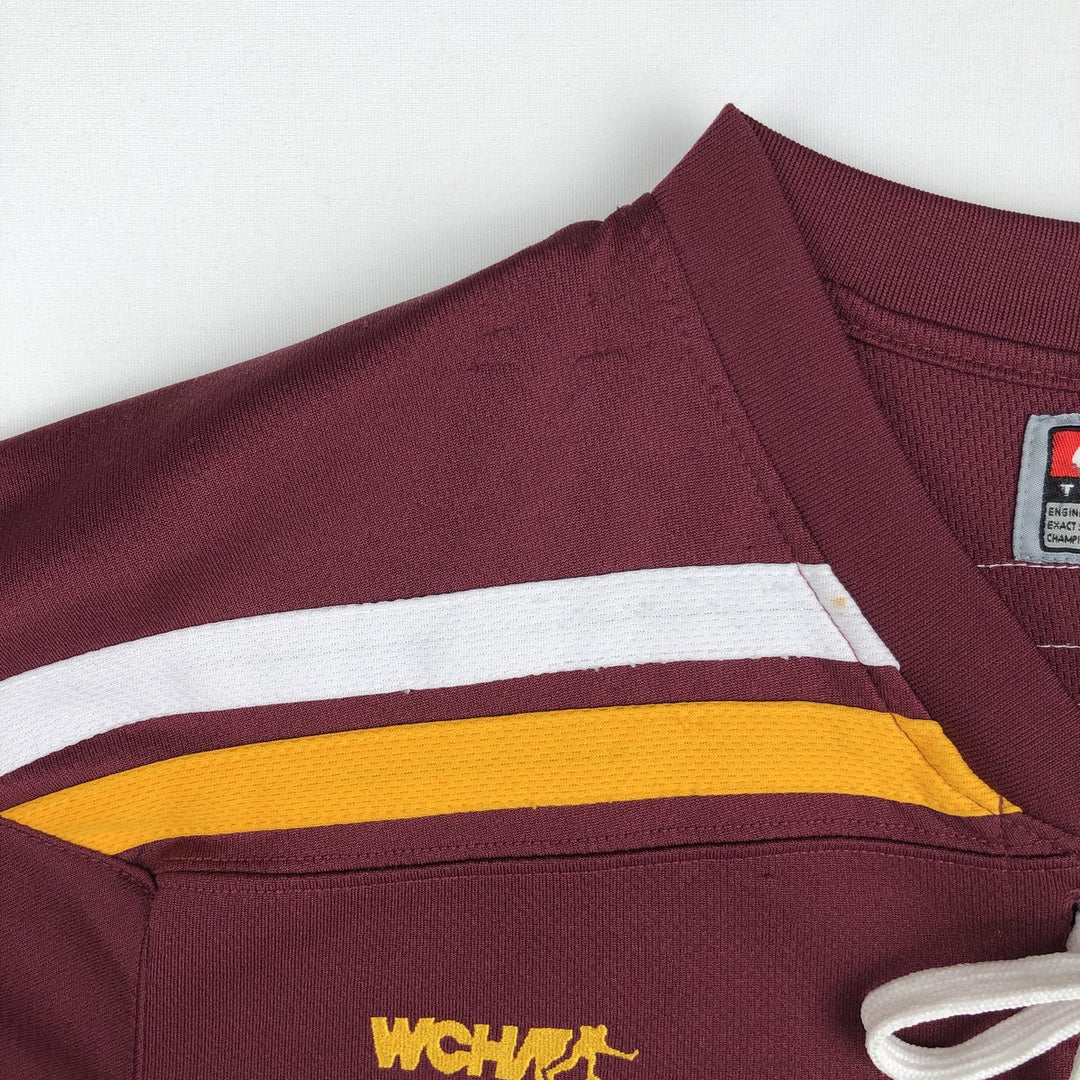 ~2000'S Nike TEAM MINNESOTA University of Minnesota Lace-up 3/4 Sleeve College Game Shirt Hockey Shirt Men's Size L polyester burgundy type Vintage Second Hand