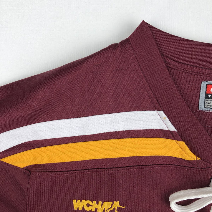 ~2000'S Nike TEAM MINNESOTA University of Minnesota Lace-up 3/4 Sleeve College Game Shirt Hockey Shirt Men's Size L polyester burgundy type Vintage Second Hand