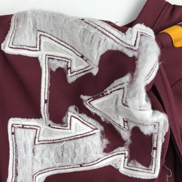 ~2000'S Nike TEAM MINNESOTA University of Minnesota Lace-up 3/4 Sleeve College Game Shirt Hockey Shirt Men's Size L polyester burgundy type Vintage Second Hand
