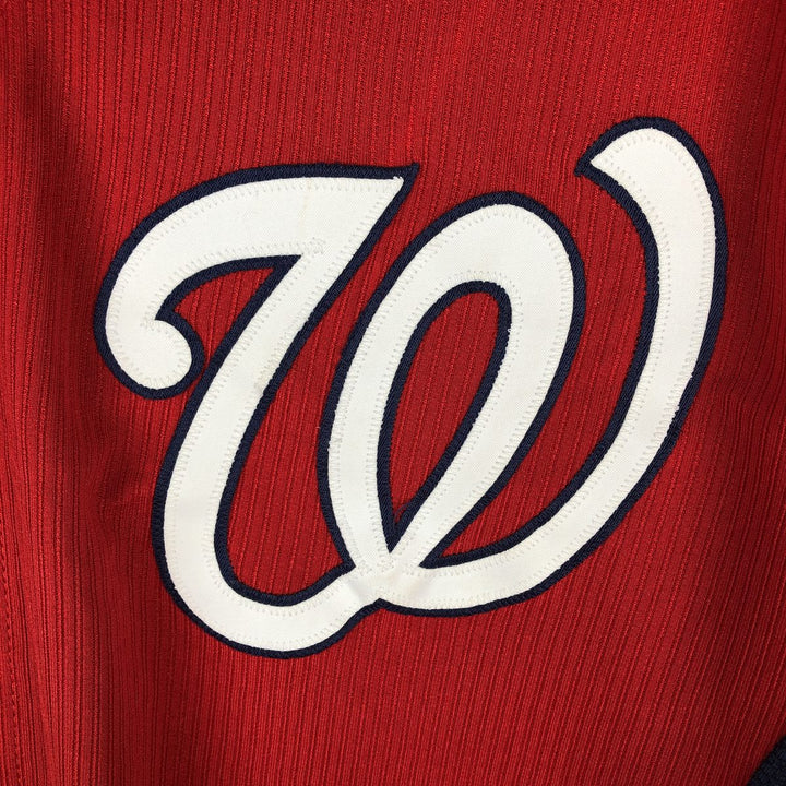 Majestic MLB Washington Nationals Game Shirt Baseball Shirt Made in USA Men's XXL equivalent polyester red type Vintage Second Hand